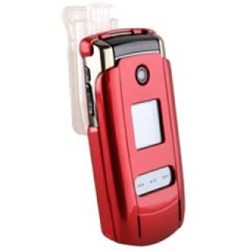 Samsung Compatible Snap On Cover with Swivel Belt Clip - Transparent Red     GLEAMCOVRD