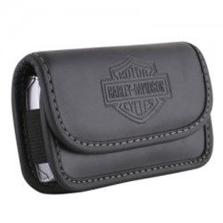 Official Licensed Harley-Davidson Black Leather Horizontal Pouch  HARHOR