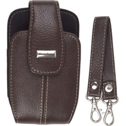 Blackberry Original Embossed Leather Pouch with No Belt Clip - Dark Brown    HDW-16461-002