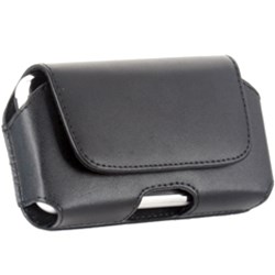 Universal Horizontal Leather Pouch with Swivel Belt Clip - Black    HORPDABK