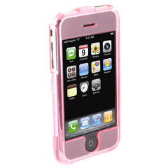 Apple Compatible Transparent Snap On Cover with Swivel Belt Clip - Pink    IPHONECOVPK