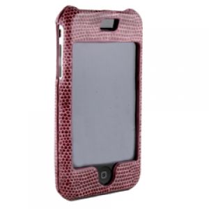 Apple Compatible Leather Snake Skin Snap On Cover with Swivel Belt Clip - Purple    IPHONESNAKEPU