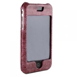Apple Compatible Leather Snake Skin Snap On Cover with Swivel Belt Clip - Purple    IPHONESNAKEPU
