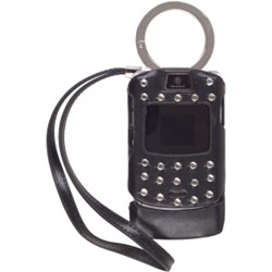 Motorola Compatible Vinyl Crystal Stud Case - Black    LADV3RS-BLK