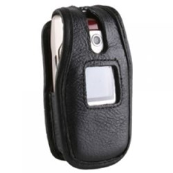 Samsung Compatible Leather Case with Fixed Belt Clip and Wrist Strap    LCA127PR