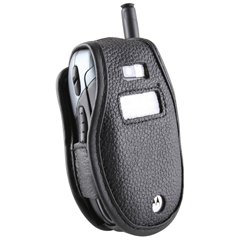 Nextel Compatible Leather Case with Fixed Belt Clip and Wrist Strap    LCIC602PR