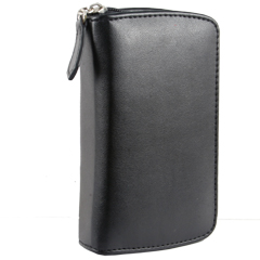 Samsung Compatible Leather Zipper Organizer Case - Black    LCORGBJACK