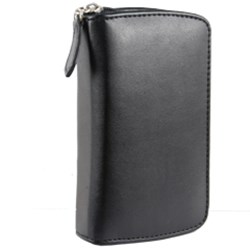 Samsung Compatible Leather Zipper Organizer Case - Black    LCORGBJACK