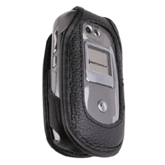 Motorola Compatible Standard Leather Case with Fixed Belt Clip  LCV323PR