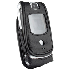Motorola Compatible Standard Leather Case with Fixed Belt Clip  LCV3PRT