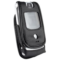 Motorola Compatible Standard Leather Case with Fixed Belt Clip  LCV3PRT