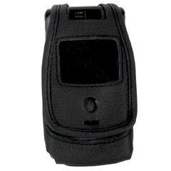 Motorola Compatible Standard Leather Case with Fixed Belt Clip   LCV3XXPR