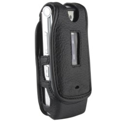 Motorola Compatible Leather Case with Fixed Belt Clip   LCW385PR