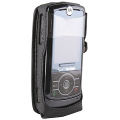 Motorola Compatible Leather Case with Fixed Belt Clip and Wrist Strap    LCZ6TVPR
