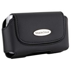 Mobile Glove Luxus Black Leather Horizontal Holster   LUHCURVEBK