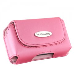 Mobile Glove Luxus Pink Leather Horizontal Case with Stationary Belt Clip and Loop  LUHCURVEPK