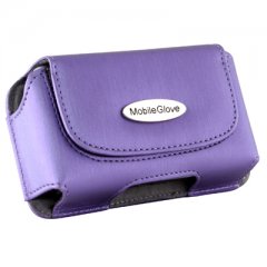 Mobile Glove Luxus Purple Leather Horizontal Case with Stationary Belt Clip and Loop  LUHCURVEPU