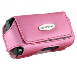 Mobile Glove Luxus Pink Leather Horizontal Case with Stationary Belt Clip and Loop  LUHG1PK