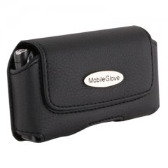 Mobile Glove Luxus Black Leather Medium Horizontal Holster  LUHMDBK