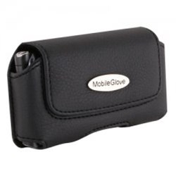 Mobile Glove Luxus Black Leather Medium Horizontal Holster  LUHMDBK