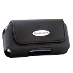 Universal Mobile Glove Luxus Horizontal Leather Case with Stationary Belt Clip - Black               LUHPEARLBK