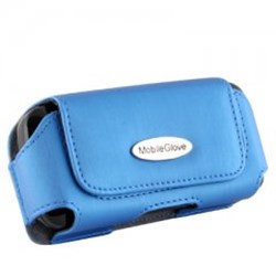 Mobile Glove Luxus Navy Satin Horizontal Case with Stationary Belt Clip and Loop  LUHRANTBL