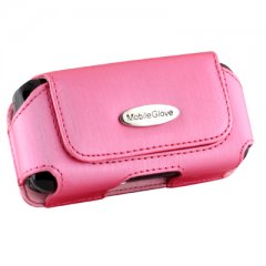 Mobile Glove Luxus Pink Satin Horizontal Case with Stationary Belt Clip and Loop  LUHRANTPK