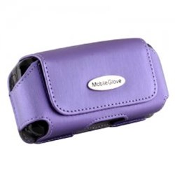 Mobile Glove Luxus Purple Satin Horizontal Case with Stationary Belt Clip and Loop  LUHRANTPU
