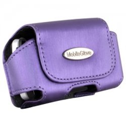 Mobile Glove Luxus Purple Small Satin Horizontal Case with Stationary Belt Clip  and  Loop  LUHSMPU