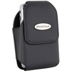 Universal MobileGlove Luxus Vertical Leather Holster with Stationary Belt Clip - Black  LUV8700BK
