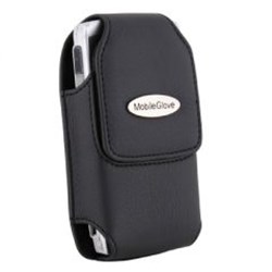 Mobile Glove Luxus Vertical Leather Case with Stationary Belt Clip - Black              LUVCURVEBK