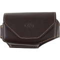 Motorola RAZR Compatible Milante Abruzzi Leather Horizontal Case with Magnetic Angled Closure - Brown with Gold Stitching MIL-320LBR - Motorola RAZR Accessories