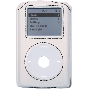 iPod Compatible Milante Leather Case with Swivel Belt Clip - White  MIL-IMLWB