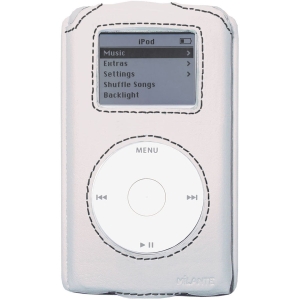 iPod Compatible Milante Leather Case with Swivel Belt Clip - White  MIL-ISLWB