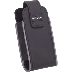Blackberry Compatible Milante Messina Vertical Holster Case - Black w/Grey Piping        MIL38BKMESSINABLA