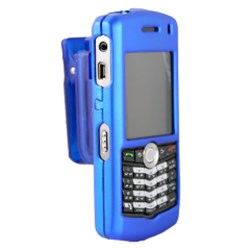 Blackberry Compatible Rubberized Snap-On Cover - Blue  PEARLRUBBL