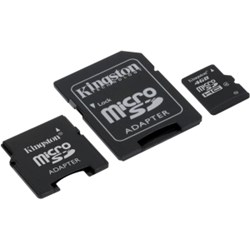 Universal Kingston 4GB 3-in-1 MicroSD/Transflash Card with 2 Adapters