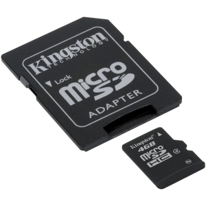 Universal Kingston 4GB MicroSD/Transflash Card with Adapter        SDC4-4GB