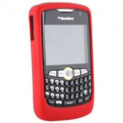Blackberry Compatible Red Silicone Sleeve Without Belt Clip  SILBB8350RD-BL