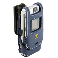 Motorola Compatible Platinum Skins Case with Ratcheting Swivel Belt Clip - Navy Blue   SKINV3BL-MO