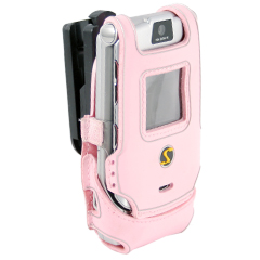 Motorola Compatible Platinum Skins Case with Ratcheting Swivel Belt Clip - Pink    SKINV3PK