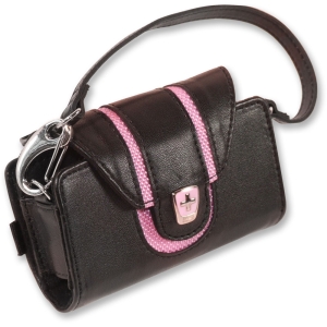 Universal Cellective Cases Madison Nylon Horizontal Pouch - Black/Pink   SP-10016-7