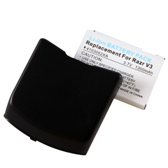 Motorola Compatible 1300 mAh Li-Ion Battery with Black Door  SPLITV3XTBK