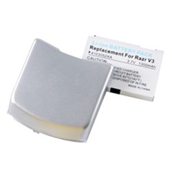 Motorola Compatible 1300 mAh Li-Ion Battery with Silver Door  SPLITV3XTSV