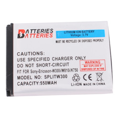Sony Ericsson Compatible 550 mAh Li-Ion Battery   SPLITW300