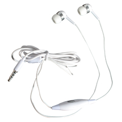 Stereo Ear Buds with 1-Touch Answer/End Button - White    STEREOBUDIPHONE