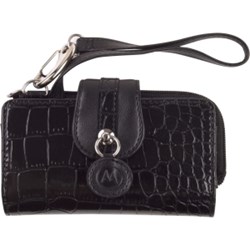 Motorola Original Crocodile Fashion Leather Horizontal Pouch with Zipper Pocket and Wrist Strap - Black    SYN2023A