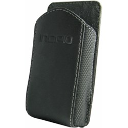 Leather/Nylon Vertical Pouch With Belt Clip- Black  TS-129