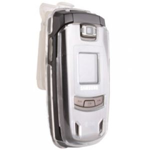 Samsung Compatible Crystal Snap-On Cover with Swivel Belt Clip - Clear    U520COVCL