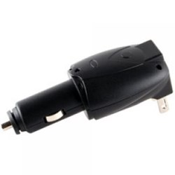 Universal Combo Cigarette Lighter Plug and Travel Wall Charger with Folding Prongs - Black           USBCOMBOV3